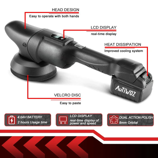 Extended Battery Wireless Car Polisher