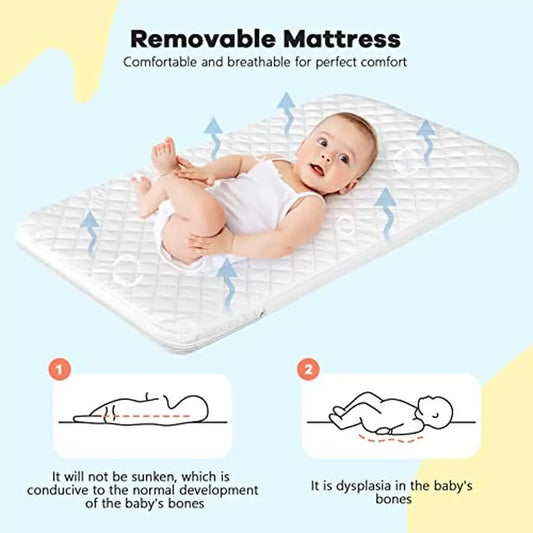 Adjustable Baby Bedside Sleeper Crib Storage Basket Breathable Mesh Infant Co-Sleeping Travel Bag Lightweight Portable Easy