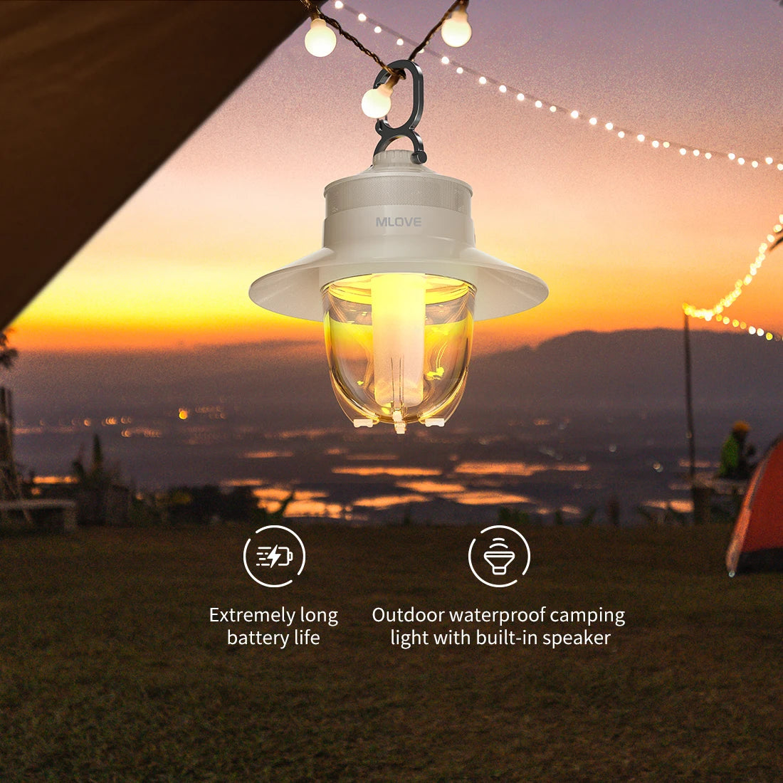 Waterproof Bluetooth Camping Lantern with Speaker