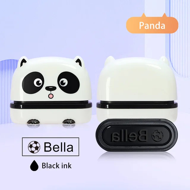 Black/Blue/Red/White Customized Name Stamp Paints Personal Student Baby Engraved Waterproof Non-Fading Kindergarten Name Seal