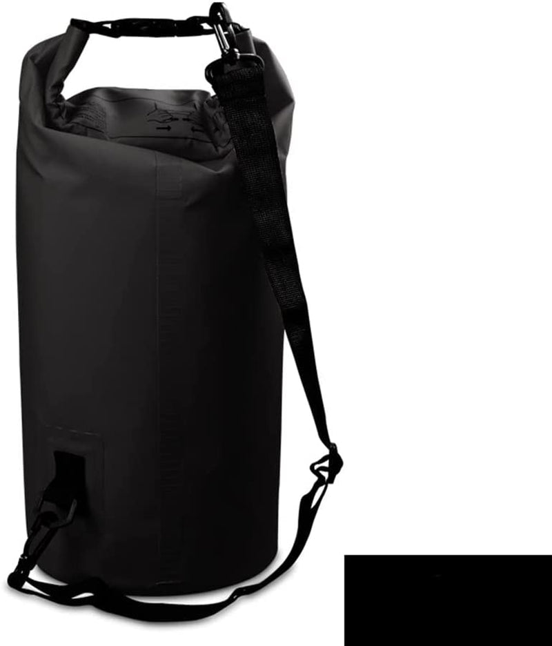 Dry Sack/Waterproof Bag for Boating, Kayaking, Hiking, Snowboarding, Camping, Rafting, Fishing and Backpacking (Black, 10L)