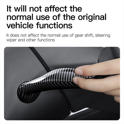 1 Pair  Carbon Fiber Steering Wheel Whift Protection Cover for Tesla Model 3 Y ABS Car Column Shift Knob Cover Decor for Tesla