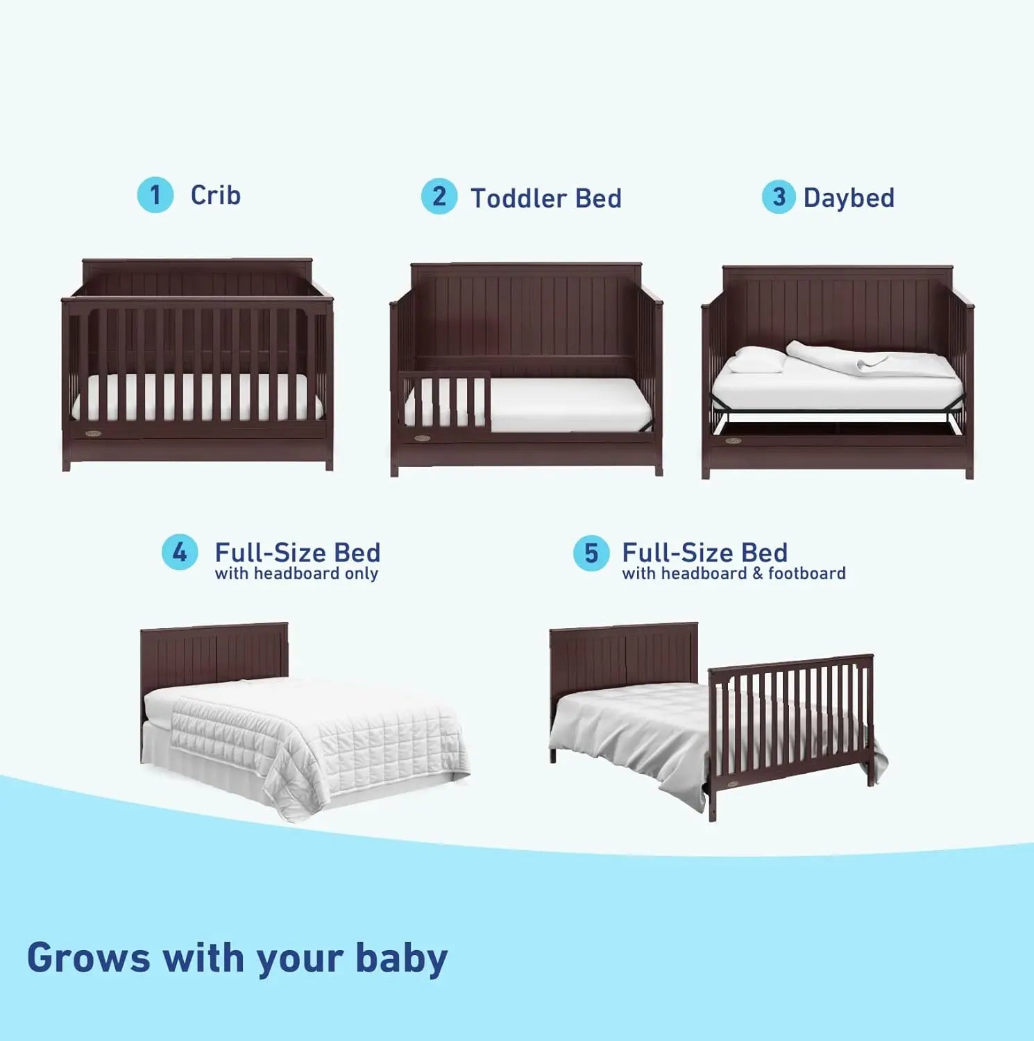 Graco 5-In-1 Convertible Crib with Drawer 