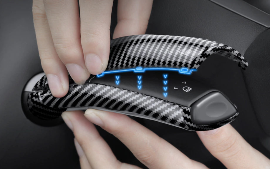 Carbon Fiber Steering Wheel Shift Protection Cover for Tesla Model 3  & Model Y - 1pair