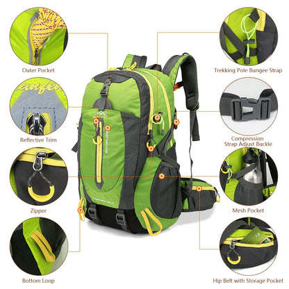 40L Waterproof Camping Backpack